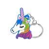 Llavero colgante de dibujos animados de poni unicornio de PVC con LOGOTIPO imprimible, accesorio de joyería lindo, en stock