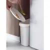 Papelera de Espacio Estrecho para Uso Doméstico, Cubo de Basura de Plástico Estrecho para Baño Sin Tapa, Papelera Rectangular para Espacios Angostos