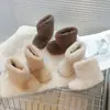 Botas Cálidas de Piel Estilo Coreano para Niños 2026 Invierno Nuevas Botas de Nieve para Niñas Zapatos Gruesos de Algodón para Niños Botas de Algodón para Bebé