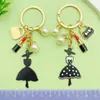Llavero colgante de aleación de gota de aceite estilo coreano transfronterizo, llavero de cadena de perlas para bolso de mujer