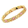 Pulseira magnética europeia e americana de venda quente transfronteiriça, pulseira de joia magnética de fileira única em liga de trevo da sorte de luxo leve, pulseira feminina