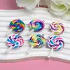 Colgante de Joyería para Pulsera DIY Llavero Material Dingyi Piruleta Arcoíris Luna Fría Resina Galvanizada con Uña de Cuerno de Oveja