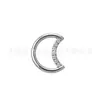 Pendientes de Aleación de Titanio F136 Estilo Circonita de Luna Anillo para la Nariz Aro para la Oreja de Titanio G23 Piercing en la Lengua Joyería para Piercings Corporales Anillo sin Costura
