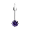 Stud de Cono Devil con Rosca Interna de Aleación de Titanio F136 con Stud de Aro de Oreja de Diamante en Stock Joyería de Piercing de Moda para Hombres y Mujeres