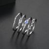 Conjunto de Anéis Jinse Conjunto de 5 Peças Conjunto de Cobre Zircônia Anel Feminino Estilo Coreano Fashionável Destacável Múltiplas Formas de Usar Peça de Mão