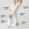 Meias Zhuji Femininas Profissionais Esportivas Meias de Compressão para Panturrilha Meias para Primavera e Outono Absorventes de Suor Meias para Badminton Fitness Corrida Tênis