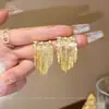 Pendientes Minimalistas de Borla con Zirconia de Aguja de Plata Transfronterizos, Pendientes de Lujo Ligero de Gama Alta, Accesorios para Orejas de Moda Versátiles con Temperamento Venta al por Mayor
