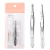 Pinza para cejas de acero inoxidable Sichuan Qier, pinza para cejas de boca plana y oblicua, pinzas para depilación, pinzas para pestañas, herramientas de maquillaje de belleza