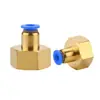 Conector Recto Pasante con Rosca Interna Pcf Tubo Neumático Roscado Interno Rápido Fabricante Neumático Mayorista Latón Niquelado