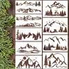Plantilla calada con patrón de paisaje de montaña transfronterizo, plantilla de plástico PET para pintar con spray, plantilla para pintura manual DIY