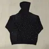 Sudadera Deportiva con Capucha Otoño e Invierno 2025 Letras Estampadas con Diamantes Calientes Estilo Pareja Venta al por Mayor Streetwear Emo