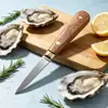 Cuchillo para ostras al por mayor en stock con mango de palisandro, abridor de conchas de acero inoxidable, herramienta abridora de ostras, gadget de cocina