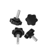 Parafuso de alça de flor de ameixeira Parafuso manual de baquelite Alça de botão pentagrama Parafuso com cabeça de borracha Aço carbono