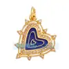 P04 L49B Accesorios para joyería DIY AMOR AMOR corazón circón rojo aceite goteando alas de cupido