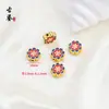Cuentas Espaciadoras Tradicionales de Cloisonné Flor de Ciruelo, Cuentas Sueltas de Esmalte Cloisonné que Conservan el Color para Pulseras, Collares y Accesorios de Goteo de Aceite DIY