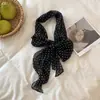 Pañuelo de seda decorativo estrecho y largo vintage, suave y amigable con la piel, pañuelo decorativo largo de gasa para mujer, artístico, ligero, pañuelo pequeño versátil