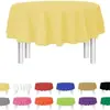 Mantel de plástico redondo desechable de color sólido para mesa para fiestas, bodas, actividades interiores y exteriores, Amazon transfronterizo