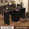 Banco de trabajo de manicura especializado retro engrosado de doble capa para salones de uñas, mesa de manicura multifuncional de almacenamiento para una o dos personas
