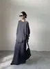 Conjunto ombro a ombro, moda feminina outono e inverno, top de tricô com franjas, saia de cintura alta afina a silhueta, conjunto de duas peças