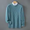 Suéter de Lana de Terciopelo Baicai para Hombre Joven Holgado Cuello Redondo Suéter 2026 Otoño/Invierno Nuevo Casual de Negocios Capa Base de Punto