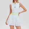Chaleco Deportivo Transversal Sin Mangas para Mujer Running Tenis Fitness Yoga Top Camisa Polo Cuello Camisero Manga Corta Traje Verano