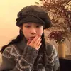 Sombrero Retro Británico Versátil para Mujer en Invierno, Gorra de Boina de Pintor Versátil de Alta Gama, Sombrero Octagonal para Mujer, Boina de Otoño e Invierno