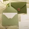 Tarjeta de Cumpleaños Verde Aguacate con Sobre Verde Oliva Bendición de San Valentín Gratitud Gracias Tarjeta Escrita a Mano para Evento de Año Nuevo