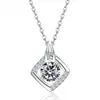 Collar Versátil de Moda Cuadrado de Plata de Ley S925 Transfronterizo Europeo y Americano Amazon Doce Piedras de Nacimiento Lujo Ligero