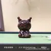 Sândalo natural, esculpido com um design de Kuromi de desenho animado, corrente de celular DIY, chaveiro, pingente de bolsa e presente para crianças