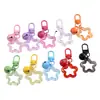 Fresh Color Transparent Hollow Five-Pointed Star Door Buckle with Bell Set Keychain Perler Beads Hanging Buckle Ornament Accessories