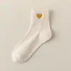 Calcetines para Mujer Zhuji para Otoño e Invierno, Calcetines de Media Pantorrilla, Absorbentes de Sudor y Resistentes al Olor, Calcetines de Algodón de Color Sólido para Mujer, Bordado de Dibujos Animados, Calcetines Personalizados Transfronterizos para Mujer