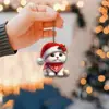 Decoraciones navideñas transfronterizas de gatos, adornos de madera hechos a mano con colgantes de patrón festivo de gato