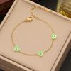 Pulseira Olho com Pingente de Óleo Nova Transfronteiriça Pulseira de Amor da Moda Joia Elegante de Aço Inoxidável B390