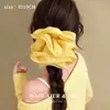 Goma para el pelo de gasa de burbujas amarilla para mujer, Lazo para el pelo extragrande de alta gama, Nuevo estilo 2026 Accesorio para el pelo