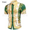 Camisa de manga corta con estampado 3D de estilo palaciego para hombre, nueva camisa informal holgada para jóvenes, de comercio exterior transfronterizo de verano
