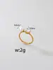 J08 Directo del fabricante: Anillo diario de perla y diamante en forma de gota, banda delgada, anillo de acero inoxidable para uso diario
