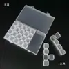 Caja de Almacenamiento de Decoraciones de Uñas de Plástico Caja de Almacenamiento para Artículos Pequeños 7 Filas 28 Compartimentos Caja de Strass para Decoración de Uñas Caja de Compartimentos Combinada