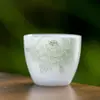 Taza de té de alta gama de seis colores, estilo vintage pintada a mano para ceremonias de té para maestros, juego de té de cristal, taza especial para beber té