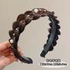 Diadema de pelo trenzado de perlas para mujer, diadema trenzada de espiga, antideslizante, de alta presión craneal, horquilla para reducir la edad
