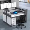 Escritorio de Oficina Guangzhou Mesa para 4 Personas con Sillas Combinación Pantalla Divisoria para 2 Personas Mueble Estación de Trabajo