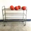 Carrito de Pelotas de Acero Inoxidable para Jardín de Infancia Estante de Almacenamiento de Baloncesto Estante para Pelotas Canasta para Pelotas Carrito Plegable para Pelotas Carrito Móvil Marco de Baloncesto