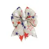 Laço Grande Personalizado para o Dia da Independência Americana Decoração de Casa DIY Padrão de Estrela Fita de Borda de Ferro Cinto Cocker com Flor Grande