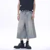 Jeans de siete puntos estilo americano al por mayor transfronterizos para hombres y mujeres, pantalones anchos holgados retro modernos y elegantes nuevos