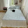 Refrescante Verano Estilo Francés Clase A Tacto Frío Polietileno Polímero Alto Jacquard Falda de Cama de 1.5m Juego de 3 Piezas Esterilla Fresca Juego de Colcha de 180 3 Piezas
