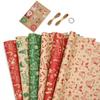 Papel de Presente Kraft Natalino Vintage Transfronteiriço Papel de Presente Boneco de Neve Rena de Natal terno