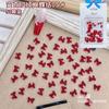 Ankora Red Nail Art Acessórios Mini Laço Explosivo Vinho Vermelho Maillard Laço Resina Decoração de Unhas