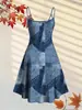 Moda Femenina Transfronteriza Verano y Otoño 2026 Sitio Independiente de Amazon Vestido de Tirantes con Estampado de Imitación de Mezclilla de Moda Venta al por Mayor
