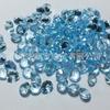 Topacio azul cielo natural facetado con base puntiaguda, redondo, de 1 mm a 5 mm, piedra de joyería