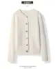 Cardigan de Cashmere Torcido Espesso Novo Outono e Inverno Feminino Curto Cor Sólida Solto Preguiçoso Suéter de Lã Suéter Tricotado Jaqueta