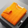Nuevo suéter de lana de cuello redondo grueso para hombre de otoño e invierno, suéter casual de punto trenzado para hombres jóvenes y de mediana edad, suéter cálido de lana pura